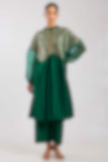 Emerald Chanderi Co-Ord Set by Amit Aggarwal at Pernia's Pop Up Shop
