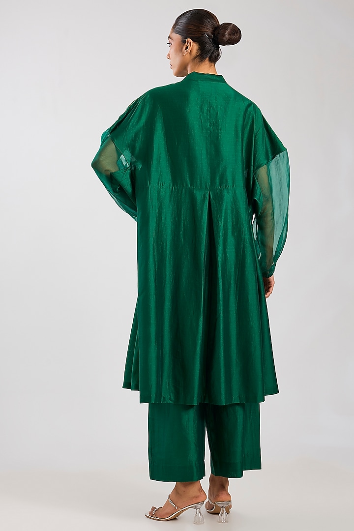 Emerald Chanderi Co-Ord Set by Amit Aggarwal at Pernia's Pop Up Shop