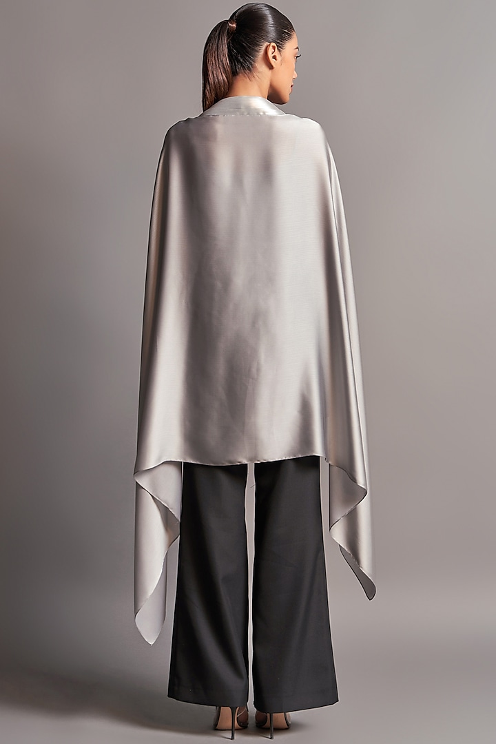Grey Draped Cape by Amit Aggarwal at Pernia's Pop Up Shop
