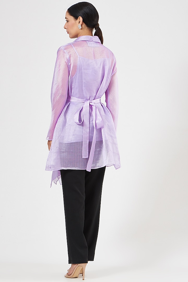 Lilac Tulle Shirt by Amit Aggarwal at Pernia's Pop Up Shop