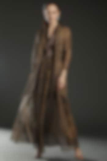 Black Striped Fabric Jacket by Amit Aggarwal at Pernia's Pop Up Shop