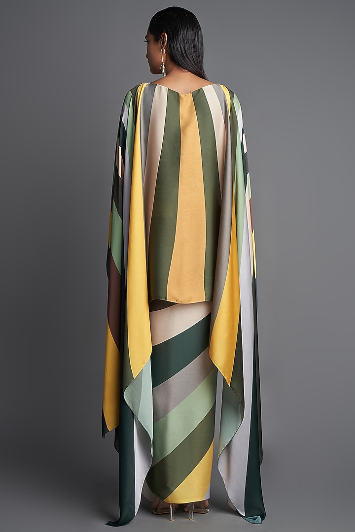 Emerald Sunray Draped Pant Set by Amit Aggarwal at Pernia's Pop Up Shop