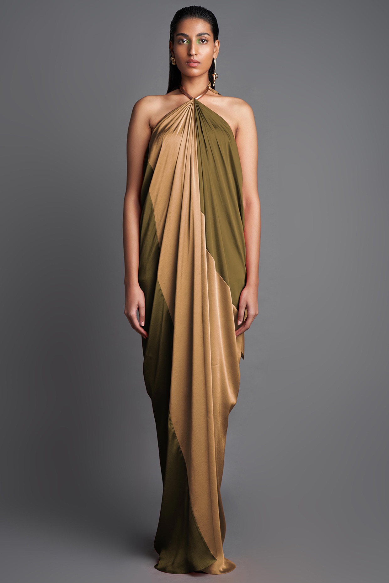Kathai Draped Dress by Amit Aggarwal at Pernia s Pop Up Shop 2024