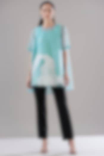 Blue Organza A-Line Top by Amit Aggarwal at Pernia's Pop Up Shop