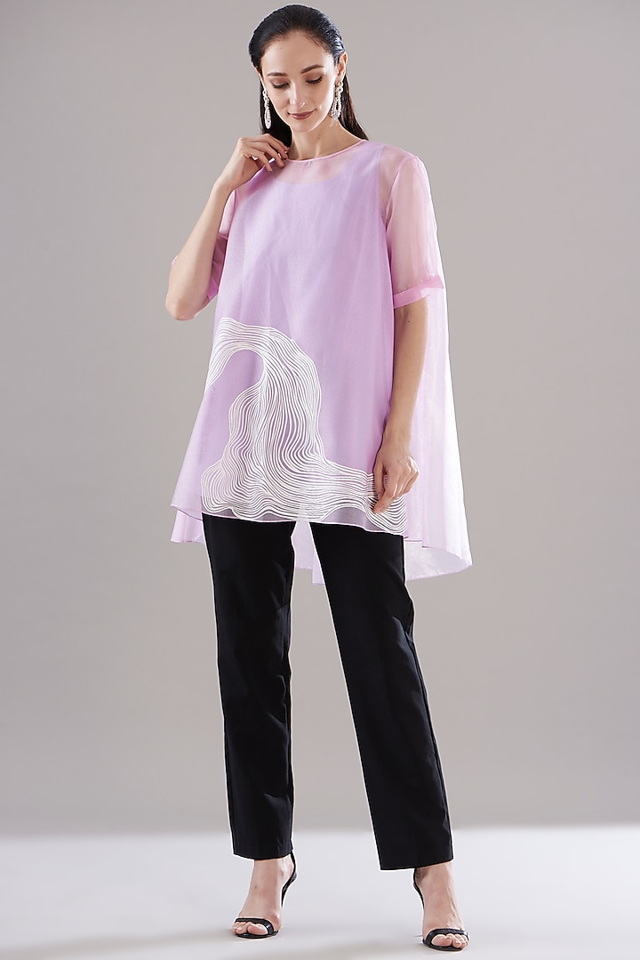 Purple Organza A-Line Top by Amit Aggarwal
