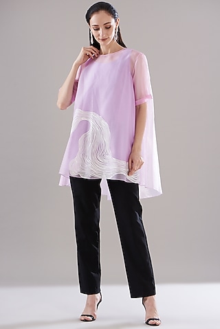Purple Organza A-Line Top by Amit Aggarwal