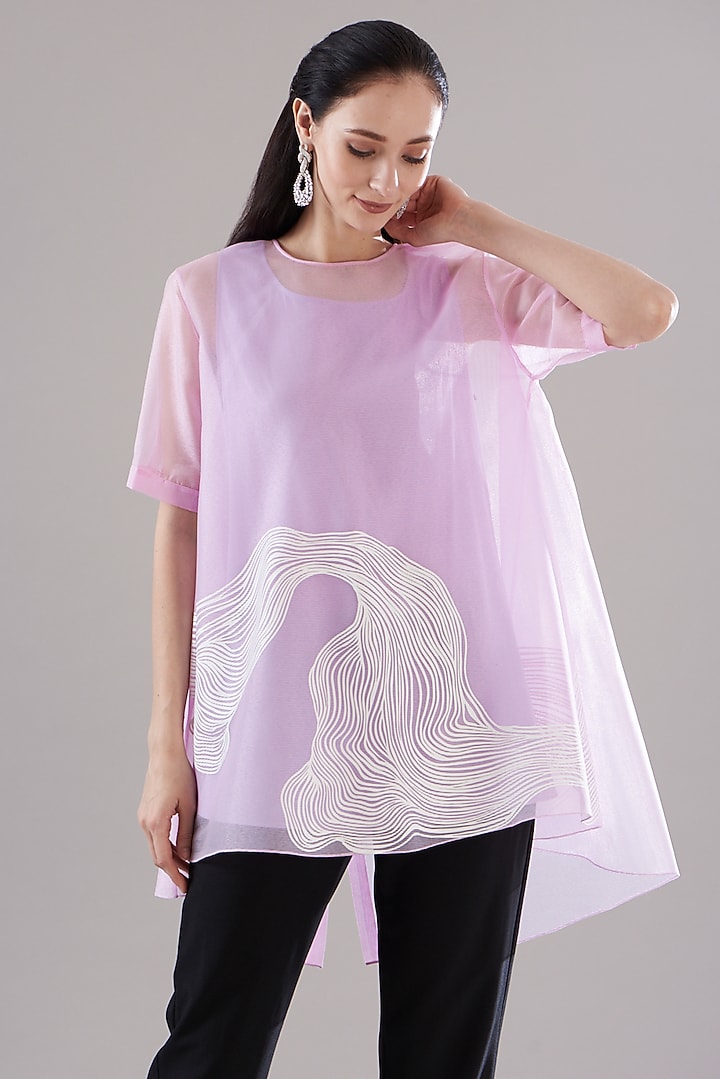 Purple Organza A-Line Top by Amit Aggarwal at Pernia's Pop Up Shop