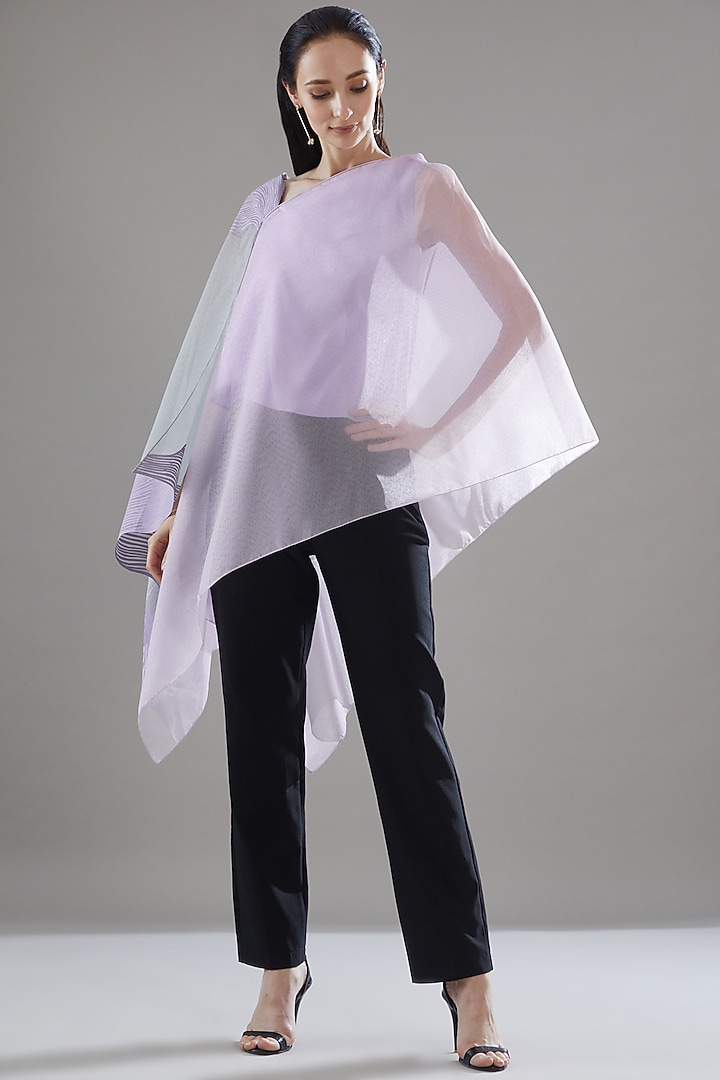 Purple Organza A-line Top by Amit Aggarwal at Pernia's Pop Up Shop