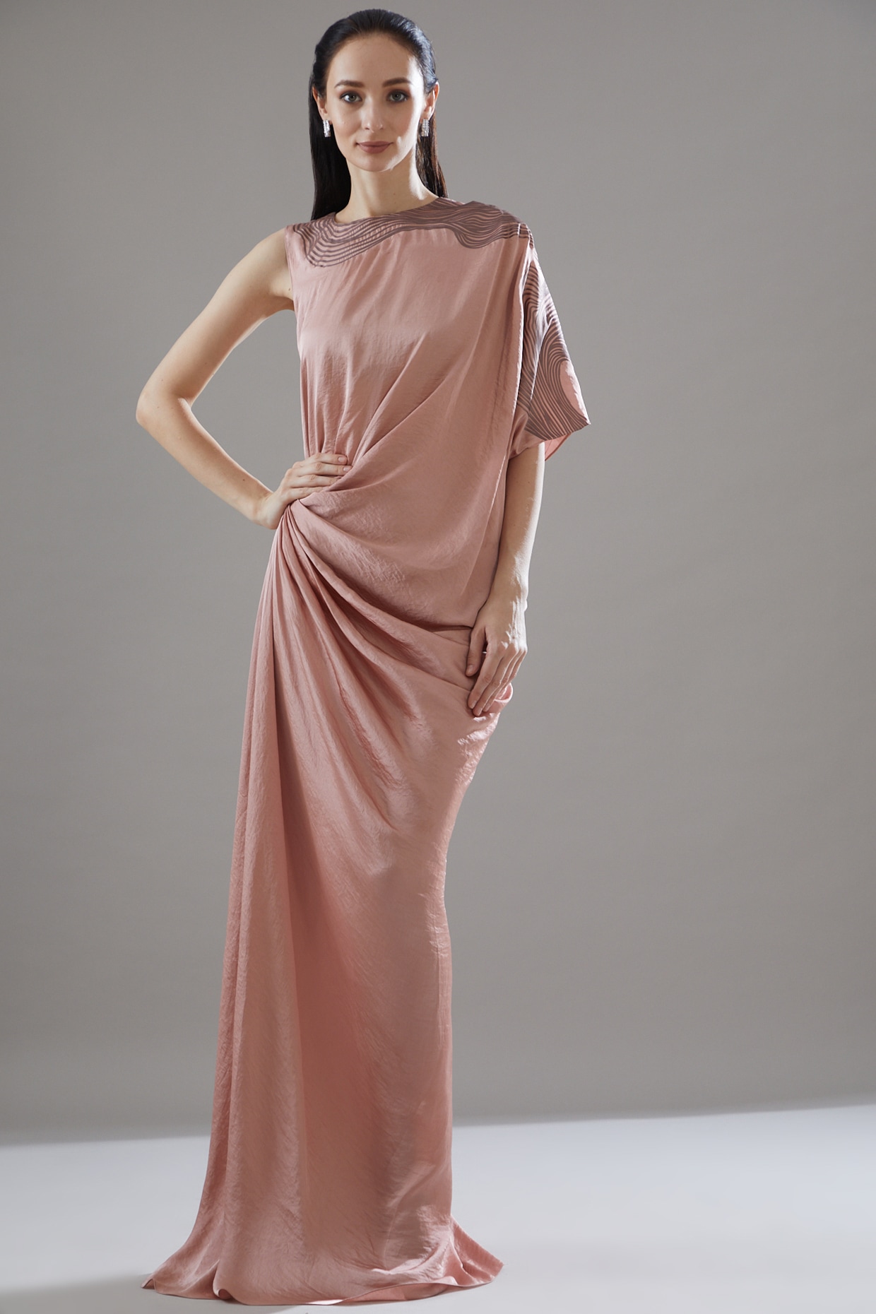 Rose gold asymmetrical dress discount