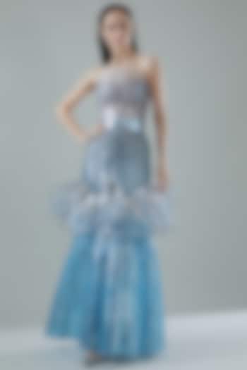 Ice Blue Tulle Gown by Amit Aggarwal