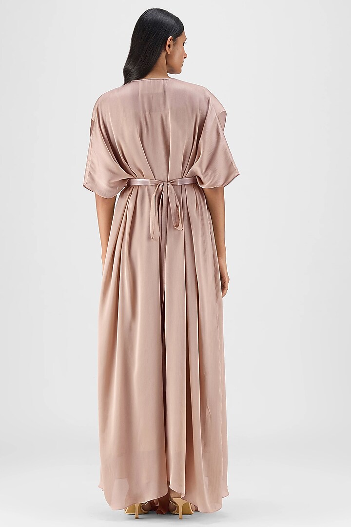 Skin Colored Chiffon Cocktail Dress by Amit Aggarwal at Pernia's Pop Up Shop