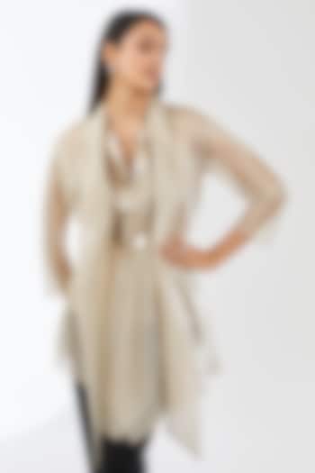 Sand Stripe Organza Shirt by Amit Aggarwal at Pernia's Pop Up Shop