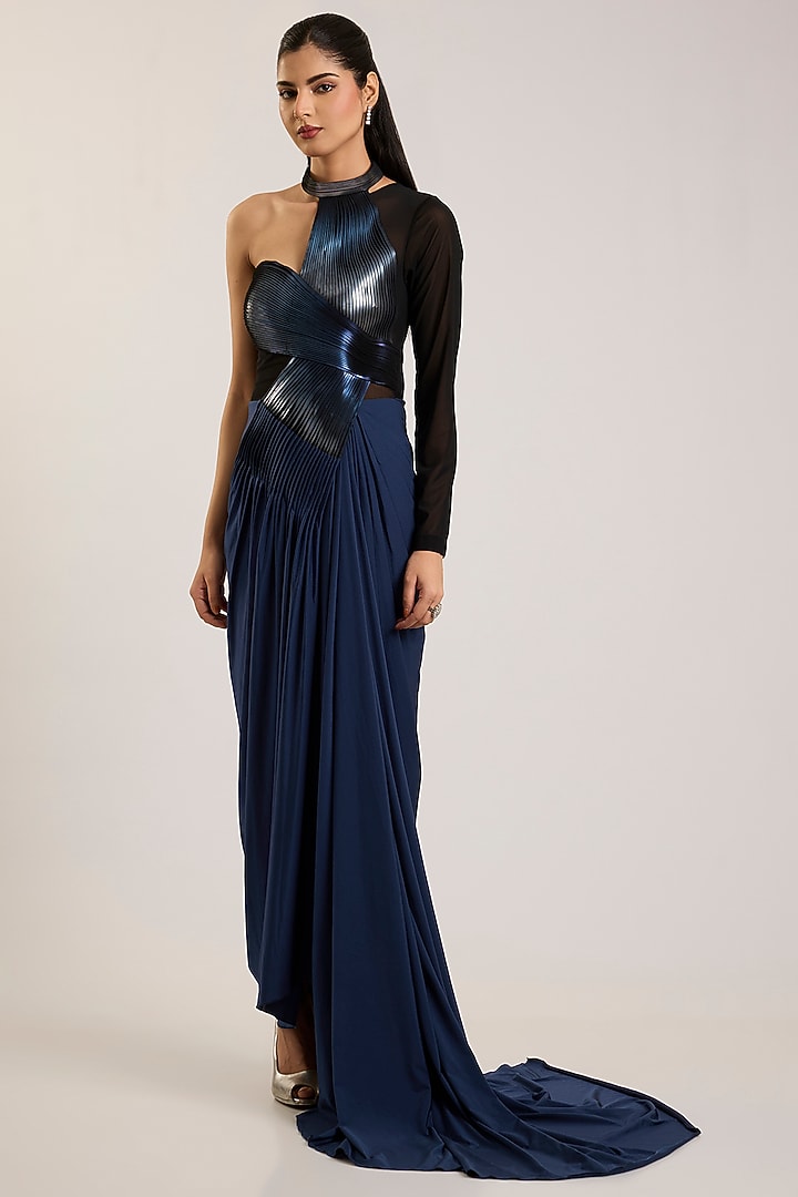Cosmos Blue Balloon Jersey Wedding Gown by Amit Aggarwal at Pernia's Pop Up Shop
