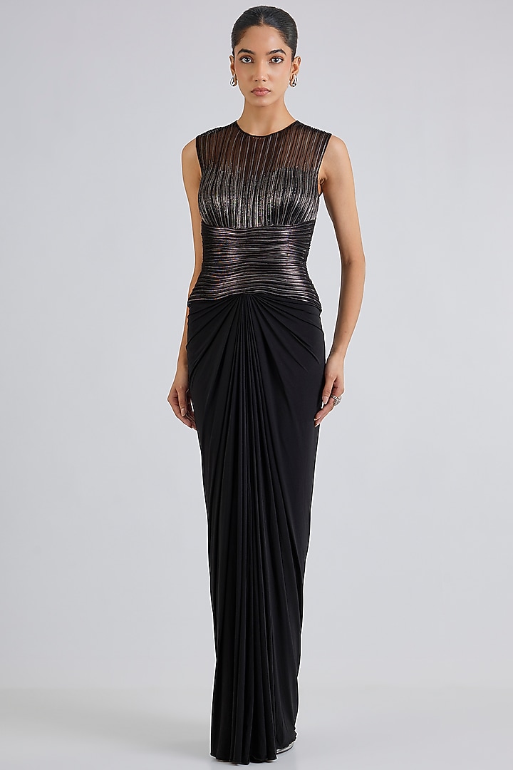 Onyx Black Tulle Wedding Gown by Amit Aggarwal at Pernia's Pop Up Shop