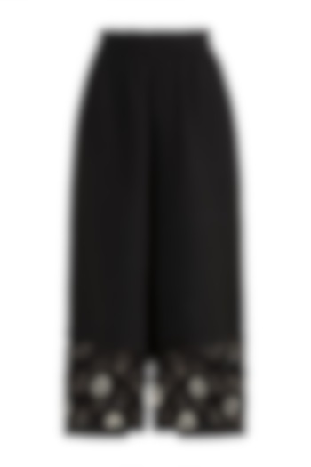 Black Embroidered Flared Pants by Amit Aggarwal