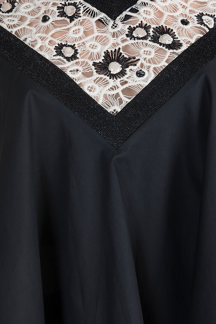 Black Embroidered Top by Amit Aggarwal at Pernia's Pop Up Shop