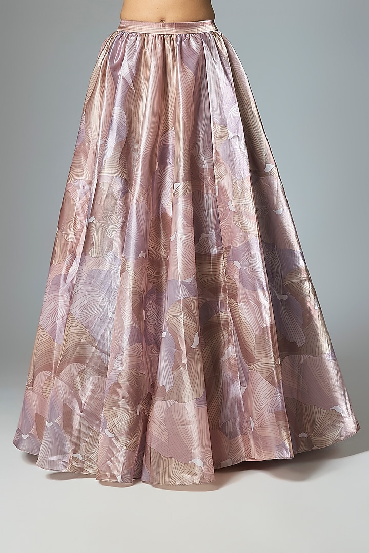 Rose Gold Glazed Organza Embroidered Bridal Lehenga Set by Amit Aggarwal at Pernia's Pop Up Shop
