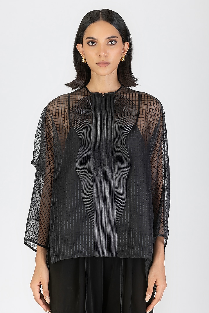 Onyx Black Poplin Shirt by Amit Aggarwal at Pernia's Pop Up Shop