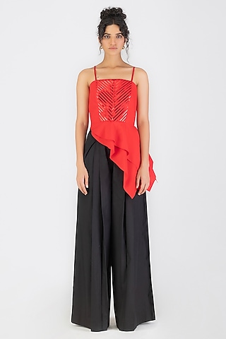 Magma Poplin Metallic Corset Top by Amit Aggarwal