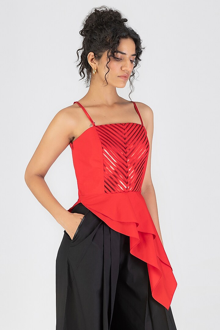 Magma Poplin Metallic Corset Top by Amit Aggarwal at Pernia's Pop Up Shop
