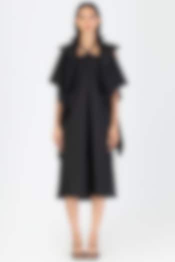 Onyx Black Poplin Embellished Jacket by Amit Aggarwal at Pernia's Pop Up Shop