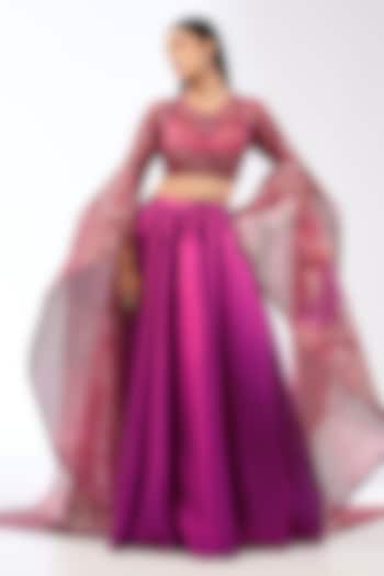 Bloom Pink Heavy Twill Bridal lehenga for 22 Lehenga Set by Amit Aggarwal at Pernia's Pop Up Shop
