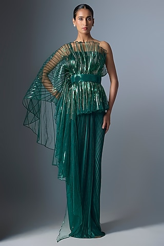 Indian Green Gown Saree: Buy Indian Green Gown Saree Online only at Pernia's Pop-Up Shop 2026 Indian Green Gown Saree: Buy Indian Green Gown Saree Online only at Pernia's Pop-Up Shop 2026