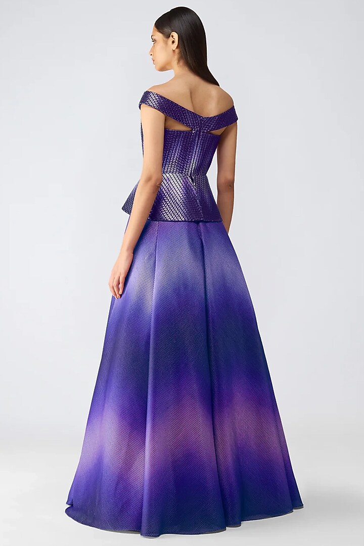 Cosmos Metallic Glitch Flared Bridal Gown by Amit Aggarwal at Pernia's Pop Up Shop