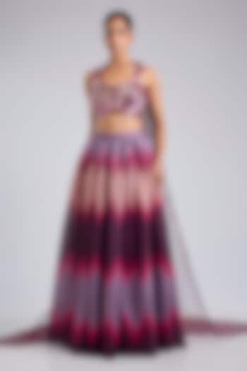 Oxblood Butterfly Net Skirt Set by Amit Aggarwal at Pernia's Pop Up Shop