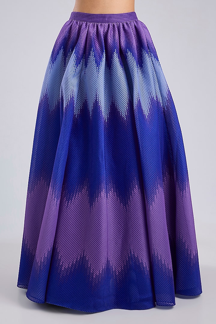 Cosmos Blue Butterfly Net Skirt Set by Amit Aggarwal at Pernia's Pop Up Shop