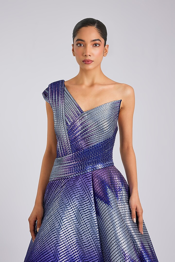 Cosmos Regina & Butterfly Net Ombre Metallic Handwoven Bridal Gown by Amit Aggarwal at Pernia's Pop Up Shop