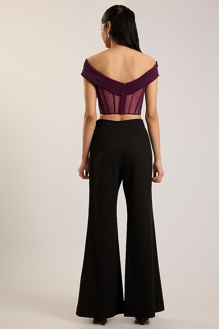 Black Chiffon Pant Set by Amit Aggarwal at Pernia's Pop Up Shop