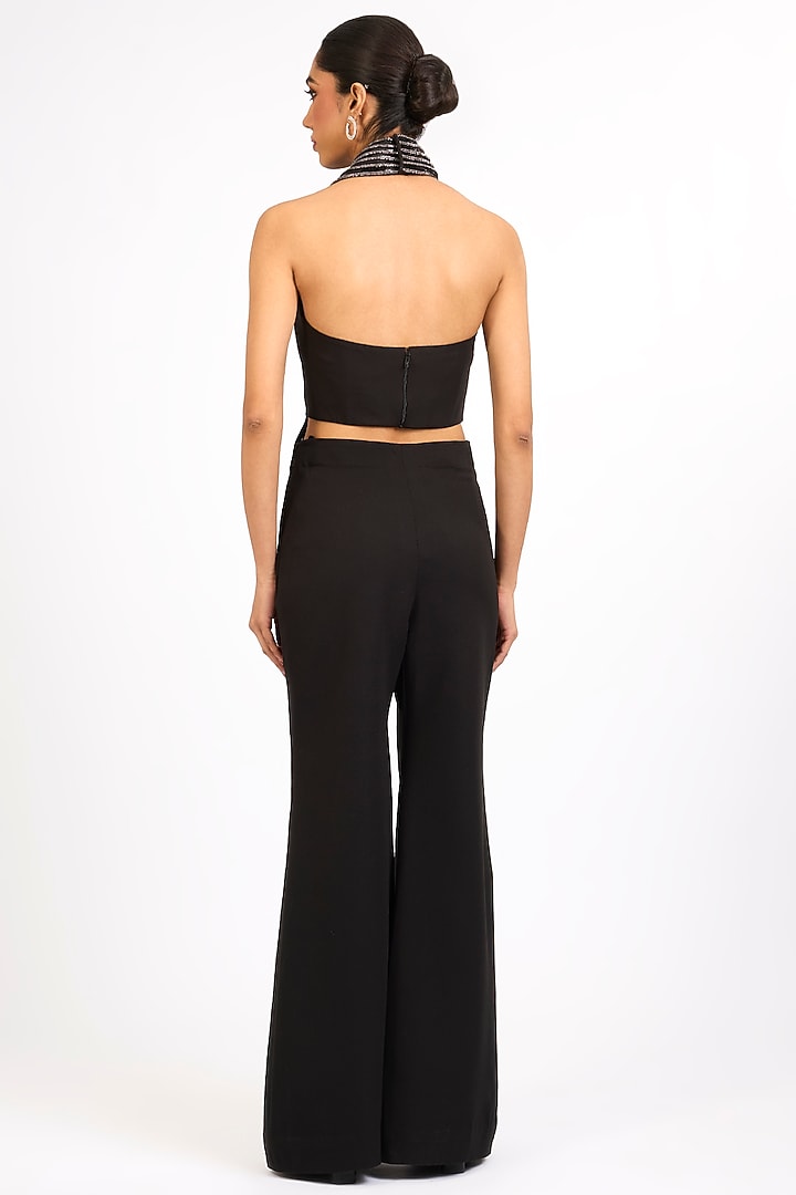 Onyx Black Tulle & Crystallvien Co-Ord Set by Amit Aggarwal at Pernia's Pop Up Shop