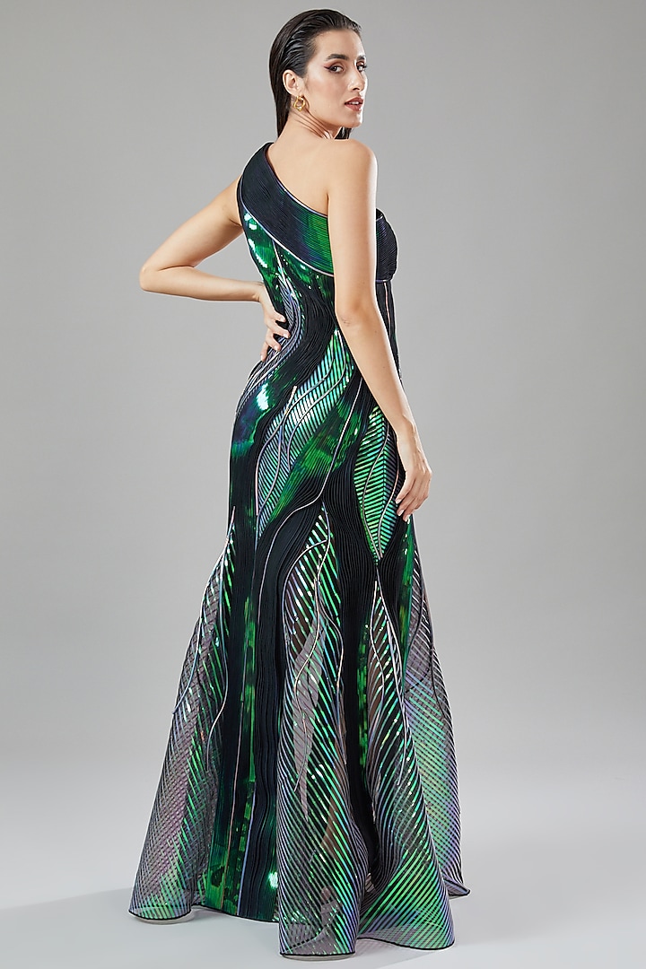 Wedding Dress Holographic Glitter Dress Multi-Colored Metallic