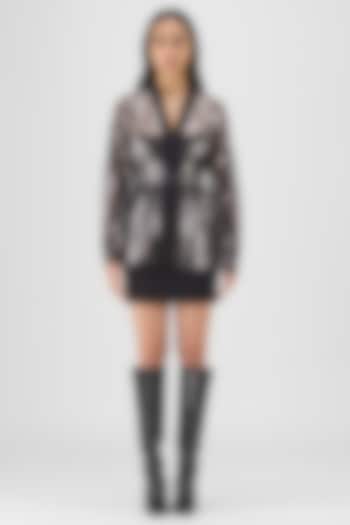 Black Tulle & Polyester Cape by Amit Aggarwal at Pernia's Pop Up Shop