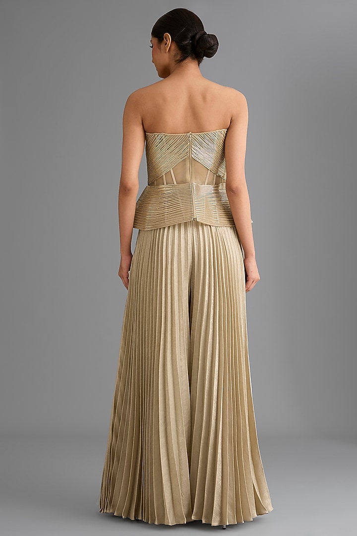 Champagne Tulle Cape Set by Amit Aggarwal at Pernia's Pop Up Shop