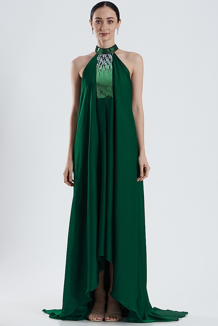 Emerald Embroidered Dress by Amit Aggarwal