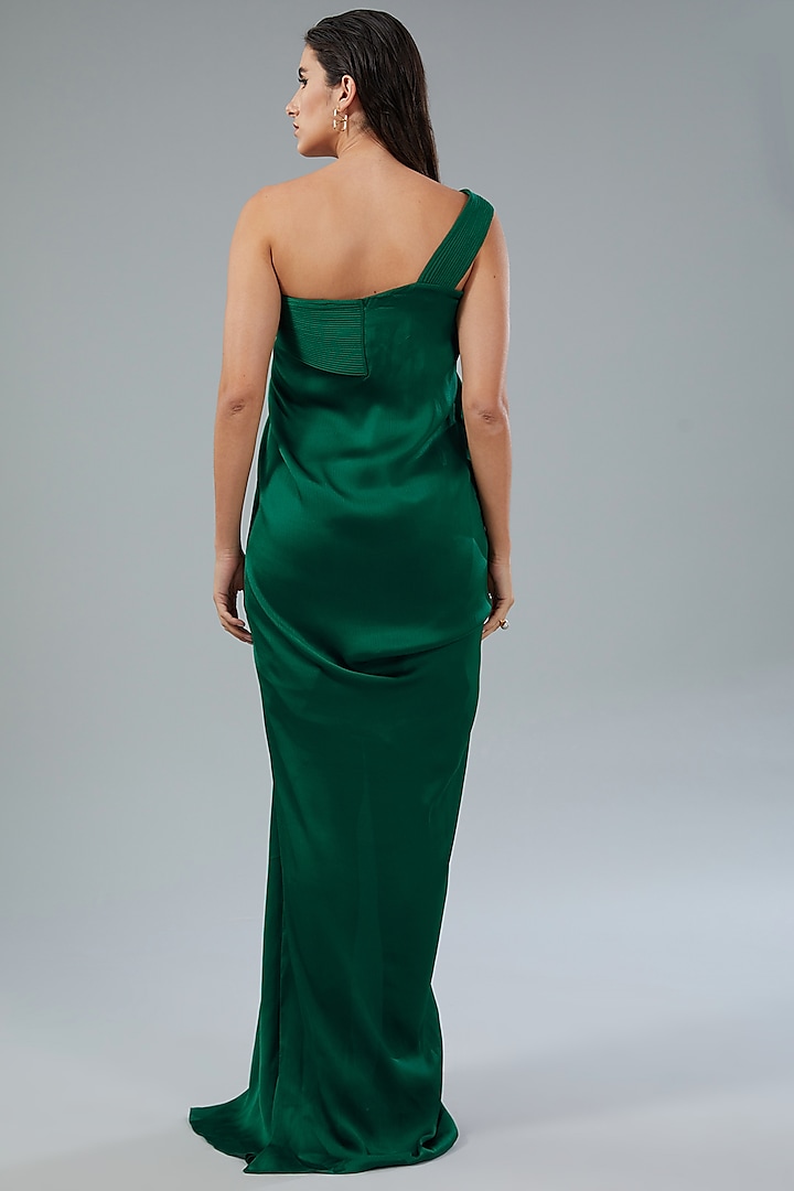 Emerald Chiffon Cocktail Dress by Amit Aggarwal at Pernia's Pop Up Shop