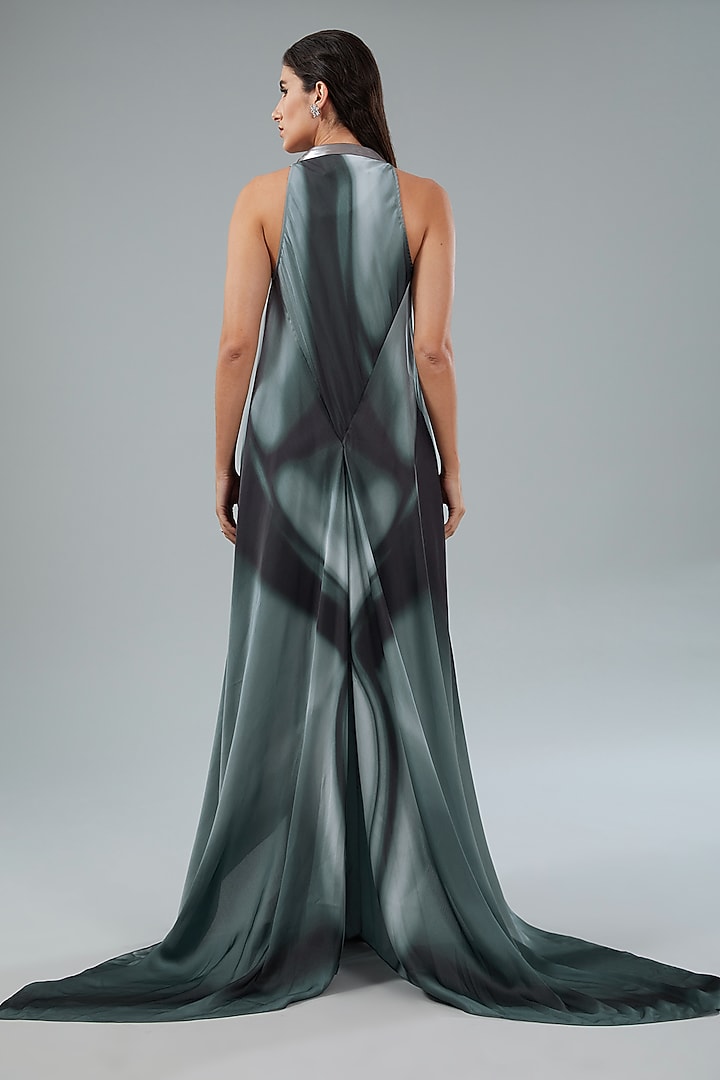 Black & White Chiffon Engagement Gown by Amit Aggarwal at Pernia's Pop Up Shop