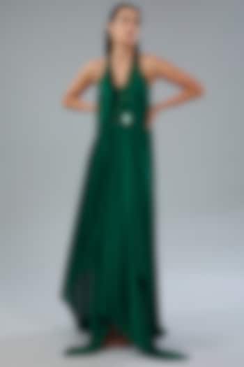 Emerald Chiffon Engagement Gown by Amit Aggarwal at Pernia's Pop Up Shop