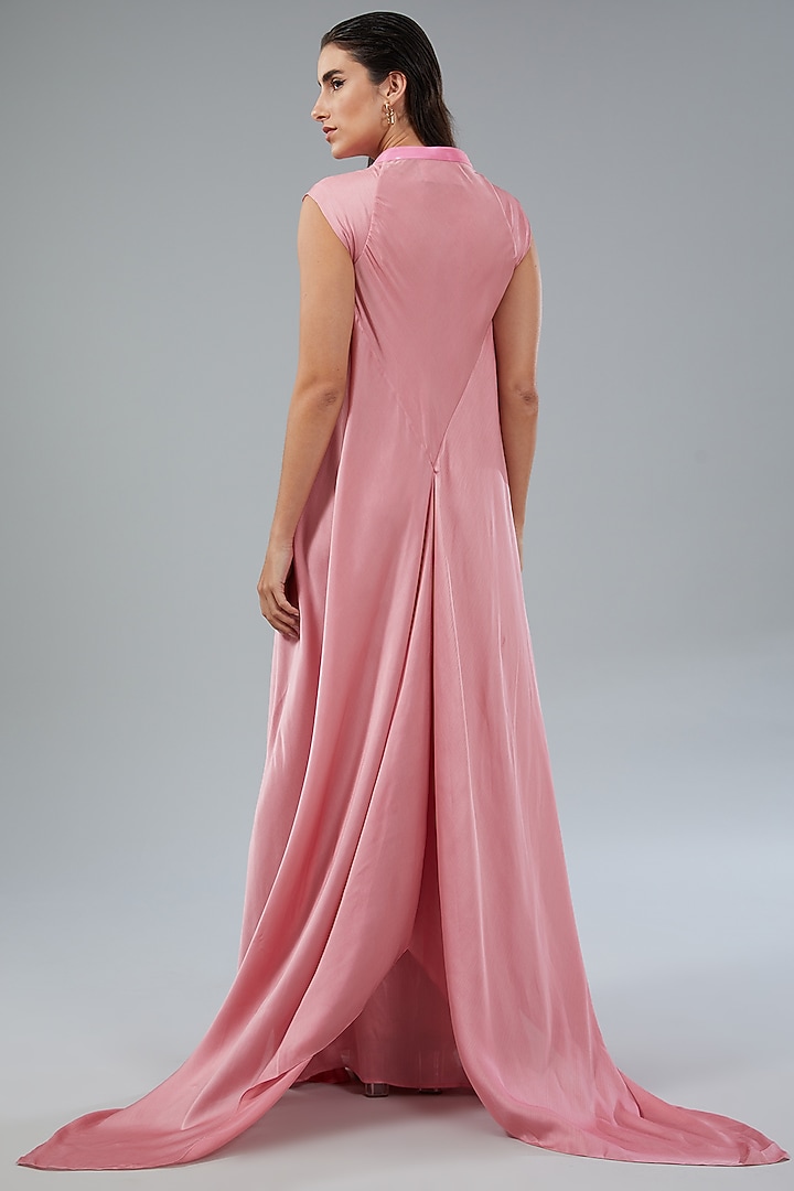Onion Pink Chiffon Cocktail Dress by Amit Aggarwal at Pernia's Pop Up Shop