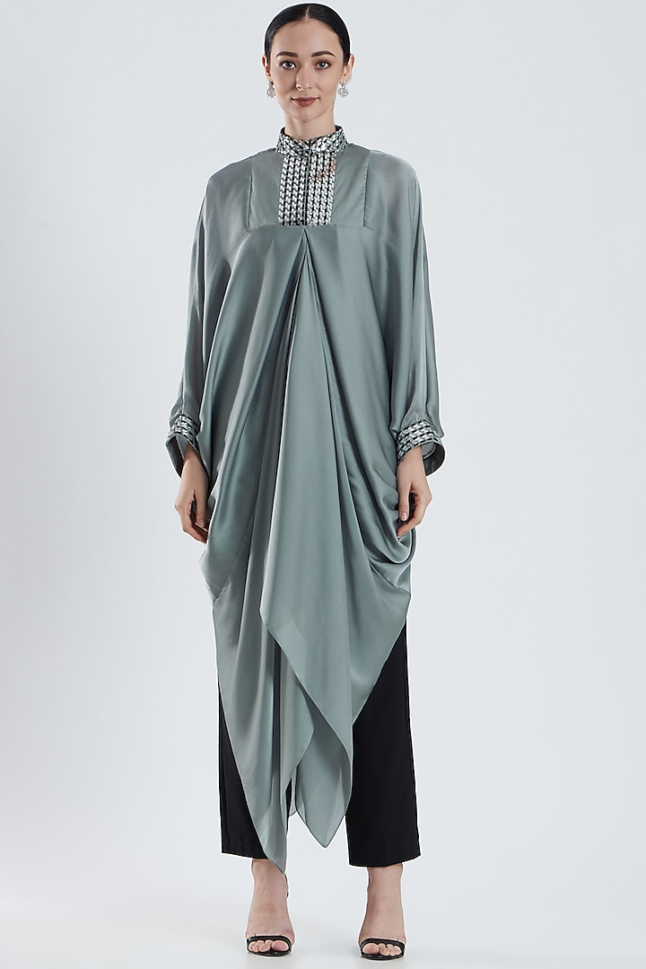 Grey Embroidered Top by Amit Aggarwal
