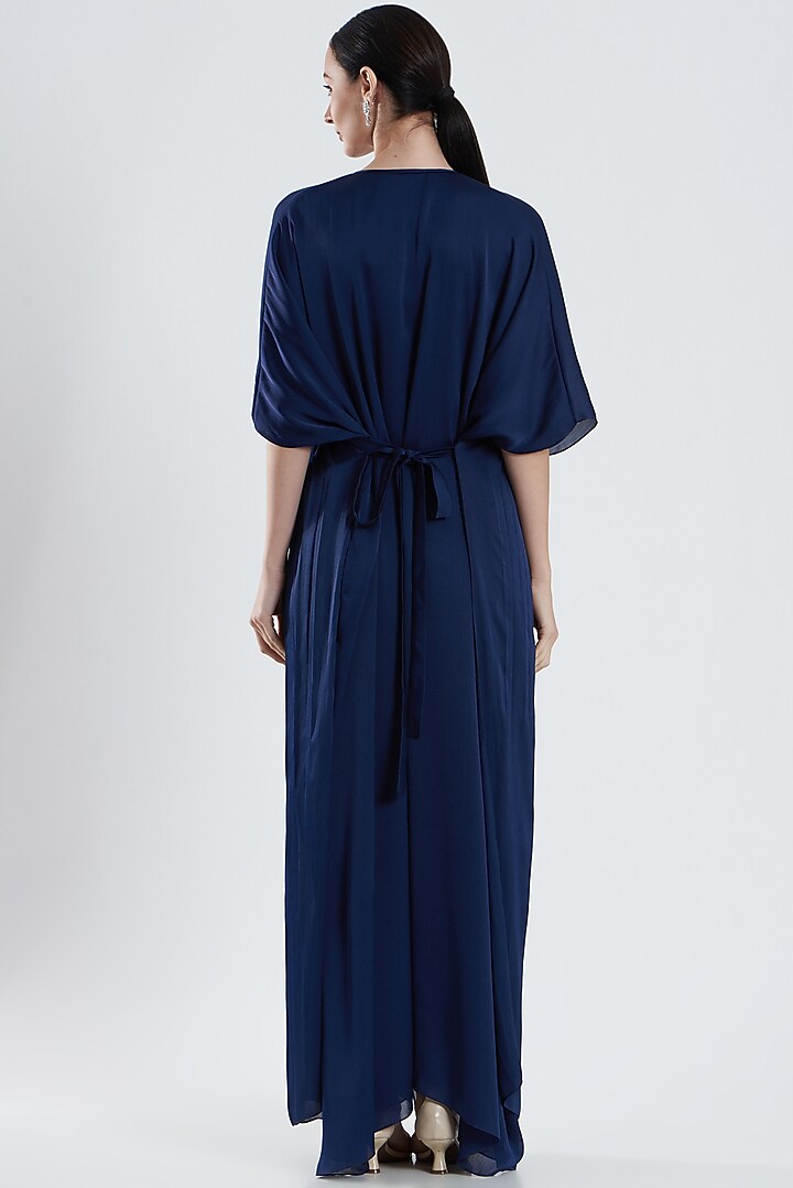 Ink Blue Embroidered Kaftan by Amit Aggarwal at Pernia's Pop Up Shop
