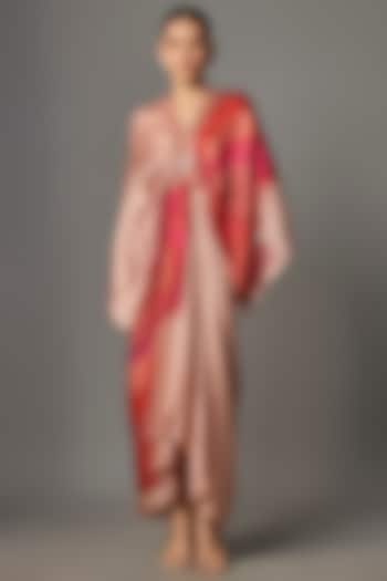 Rose Satin Chiffon Cocktail Dress by Amit Aggarwal at Pernia's Pop Up Shop