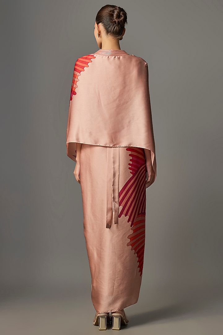 Rose Satin Chiffon Cocktail Dress by Amit Aggarwal at Pernia's Pop Up Shop
