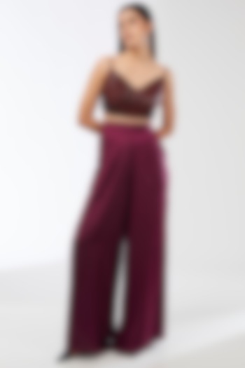 Plum Organza Top by Amit Aggarwal at Pernia's Pop Up Shop