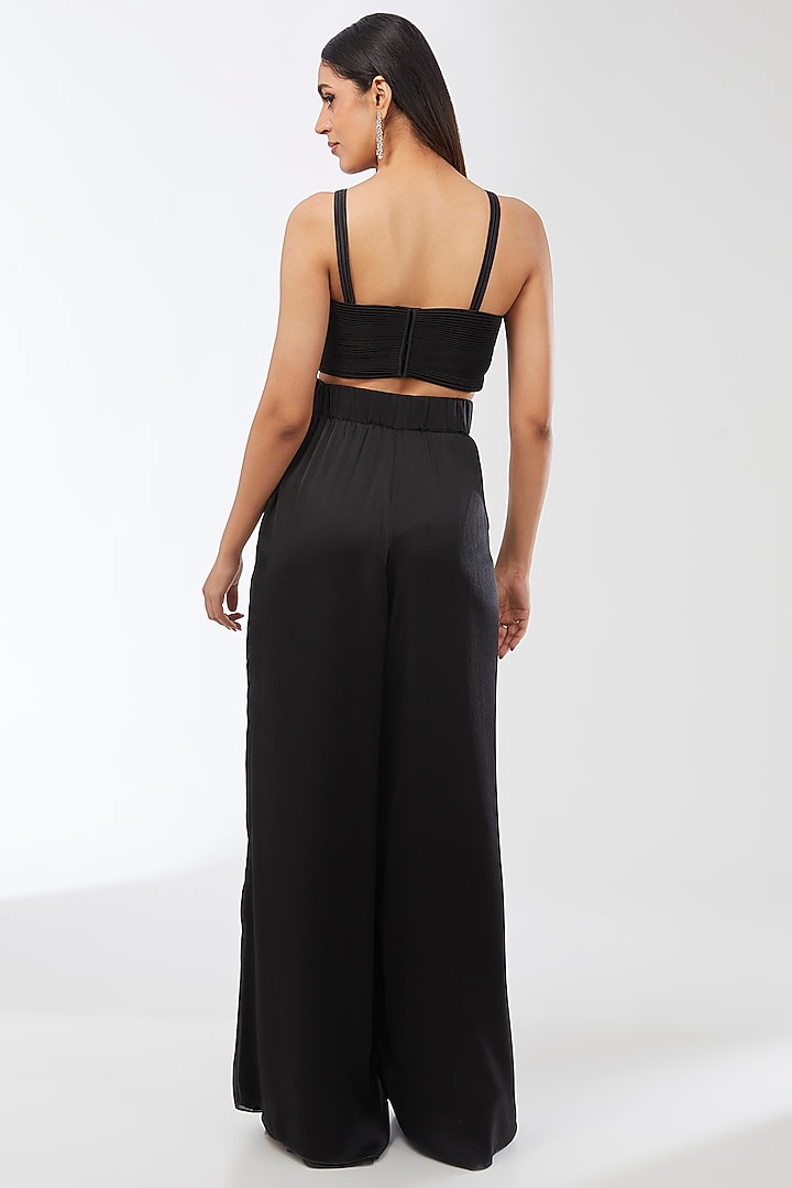 Black Interlock Jersey Top by Amit Aggarwal at Pernia's Pop Up Shop