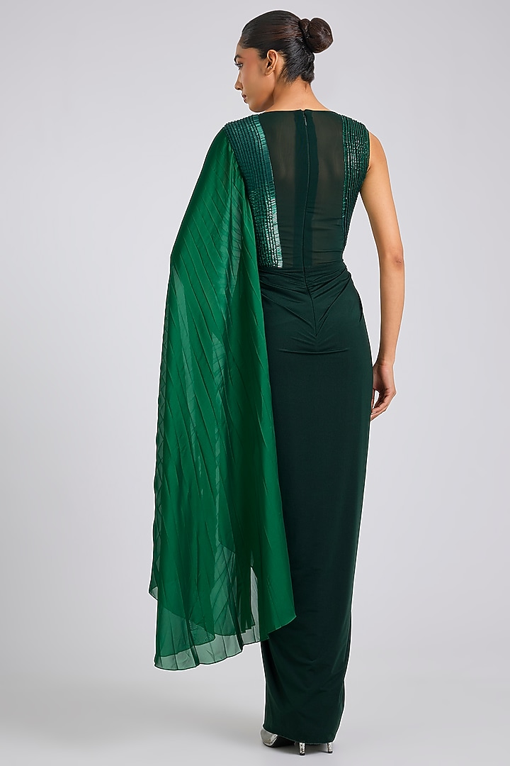 Emerald Jersey Ombre Wedding Gown by Amit Aggarwal at Pernia's Pop Up Shop