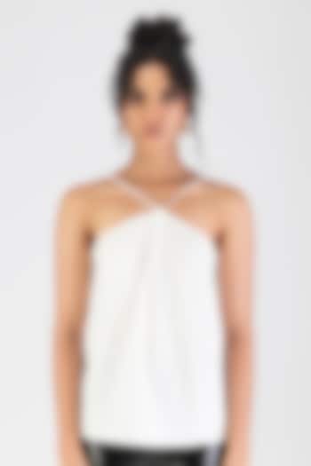 Pearl Ivory Poplin Spaghetti Top by Amit Aggarwal at Pernia's Pop Up Shop