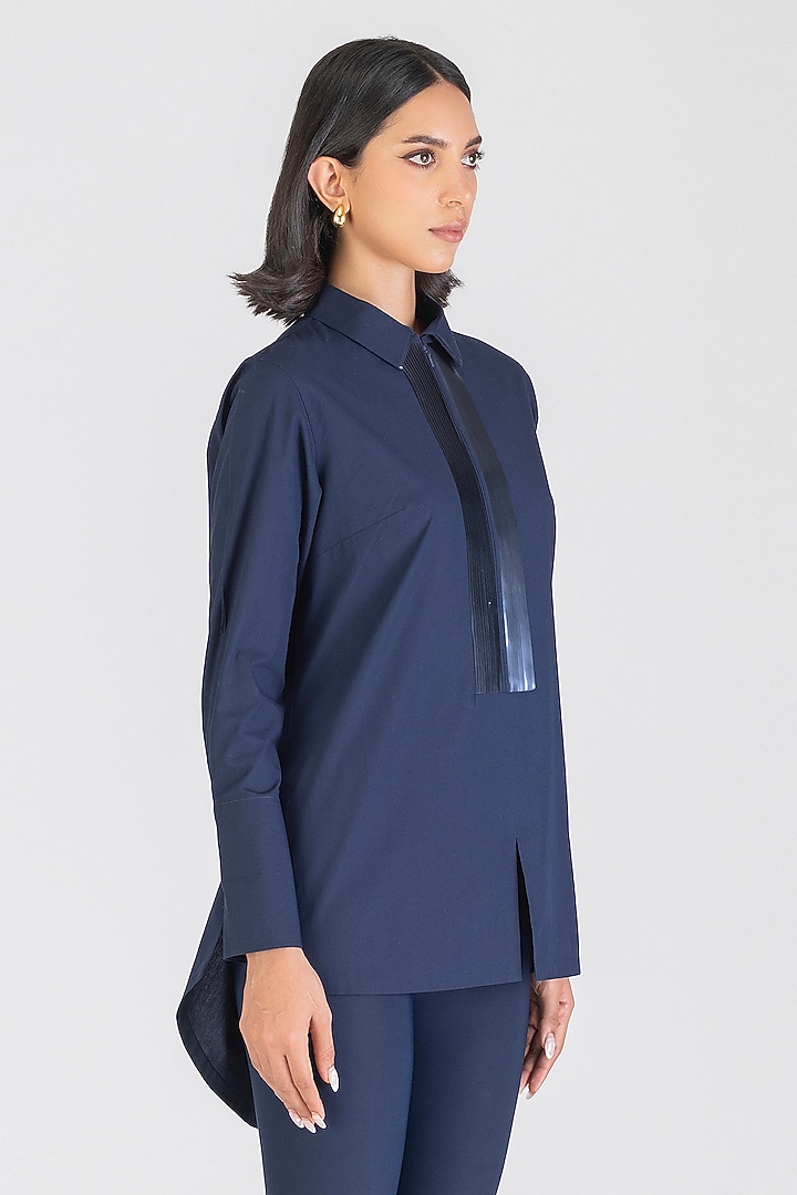 Cosmos Blue Poplin Shirt by Amit Aggarwal at Pernia's Pop Up Shop